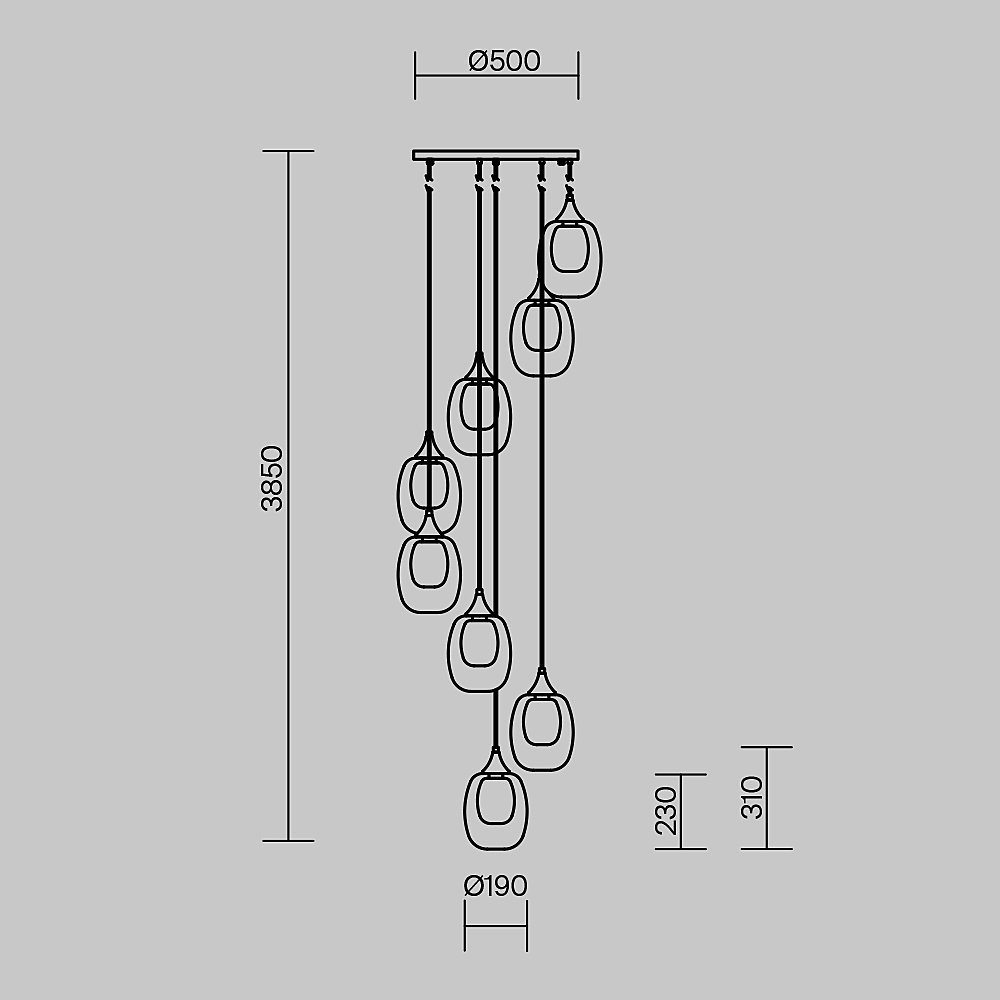 MOD016PL-08BS1 Люстра каскадная Maytoni Aura MOD016PL-08BS1
