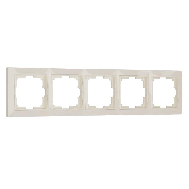 W0052003/ Рамка на 5 постов Snabb basic (слоновая кость) Рамка Werkel W0052003/ Рамка на 5 постов Snabb basic (слоновая кость)