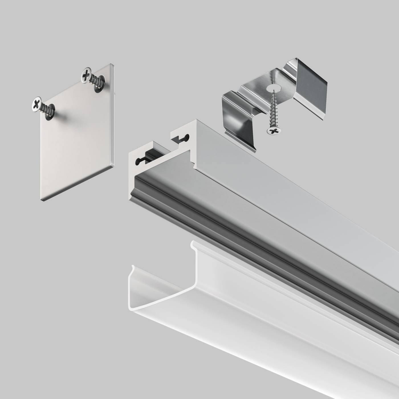 Алюминиевый профиль подвесной-накладной 20x20 Maytoni Алюминиевый профиль ALM-2020B-S-2M