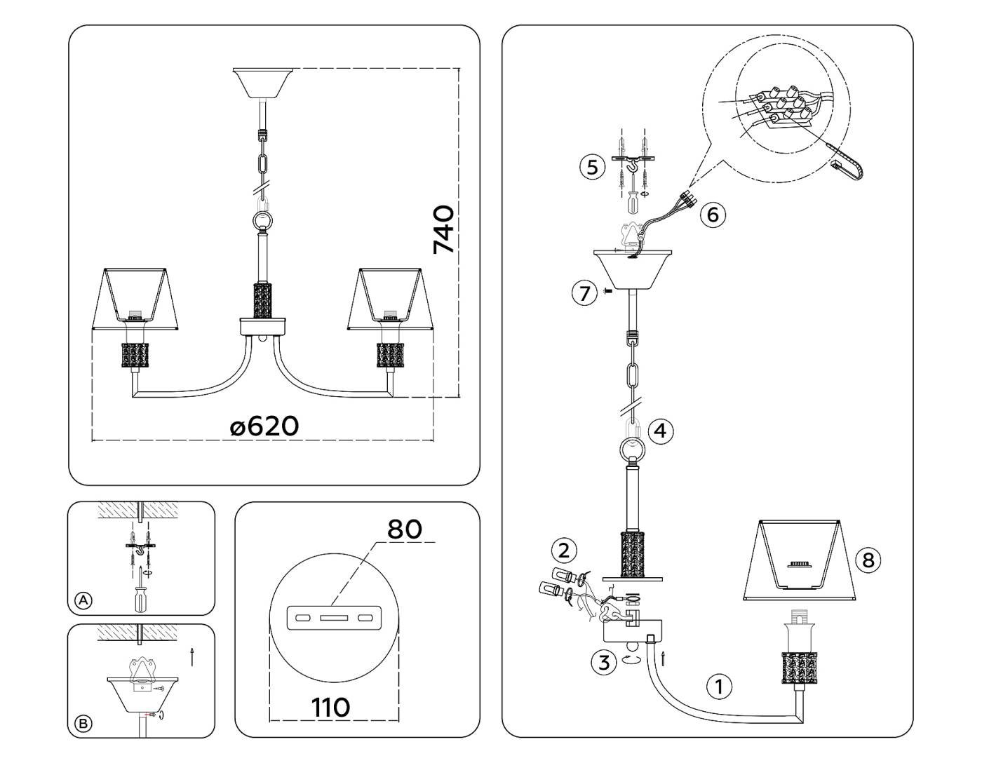 Подвесная люстра Ambrella Classic LH71214