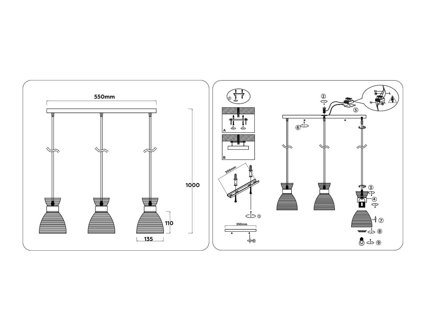 TR3407 Светильник подвесной Ambrella Loft TR3407
