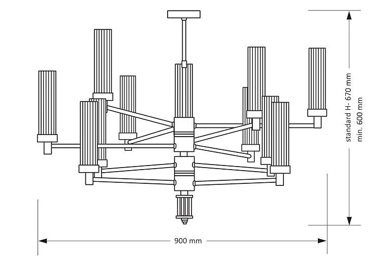 Люстра на штанге Kutek Seti SET-ZW-12(T)