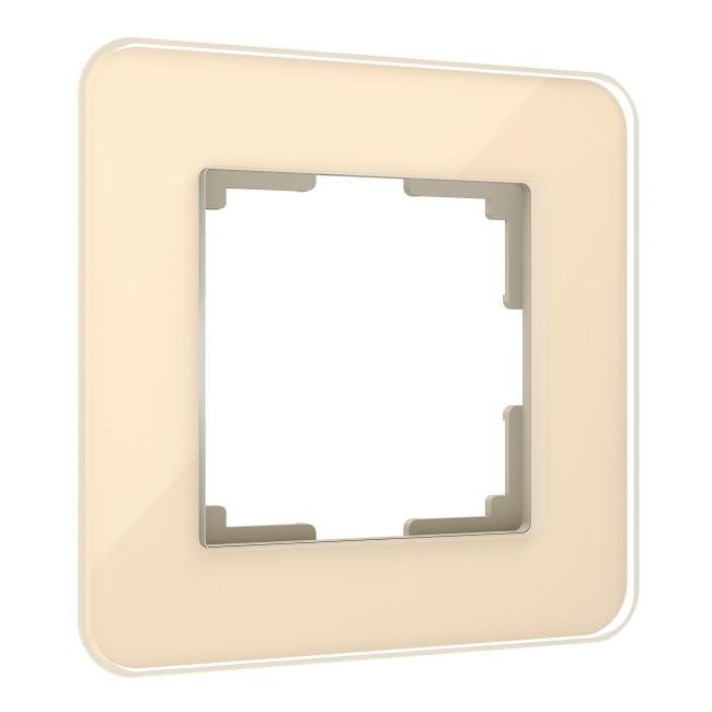 W0012443/ Рамка на 1 пост Elite (айвори, стекло) Рамка Werkel Elite айвори W0012443/ Рамка на 1 пост Elite (айвори, стекло)