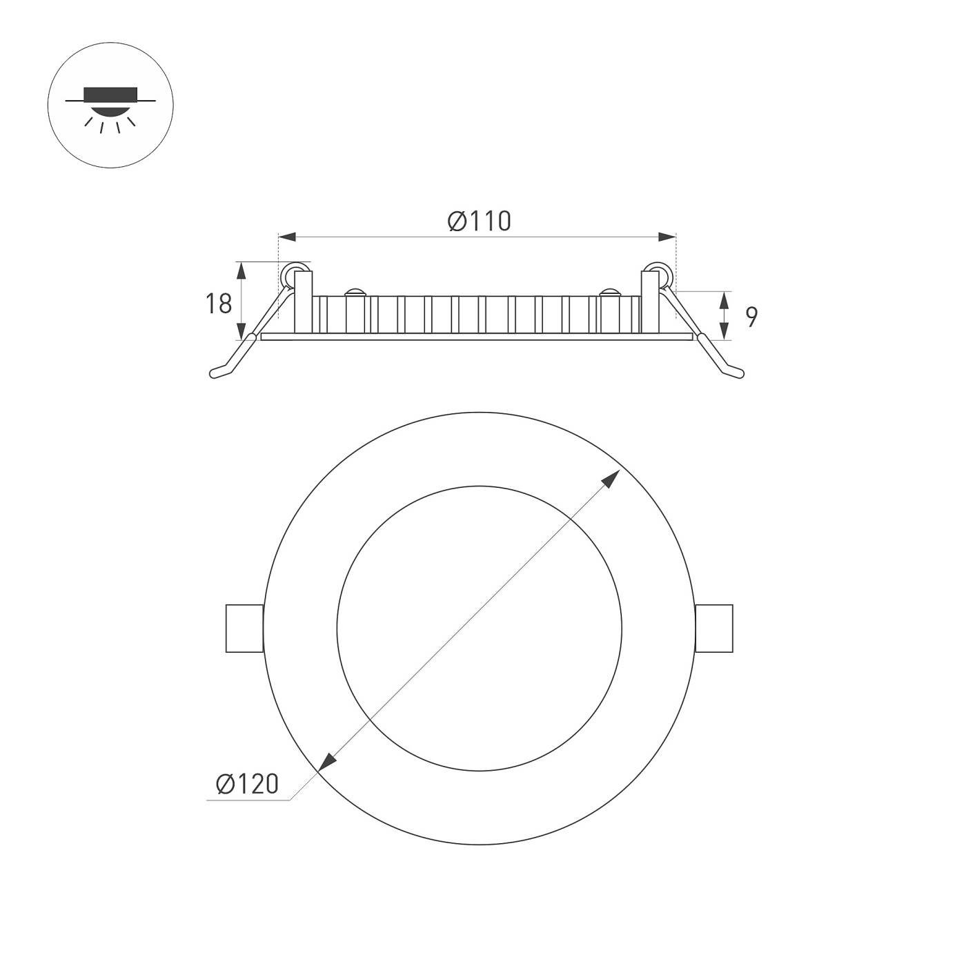 Встраиваемый светильник Arlight Dl Edge 049176