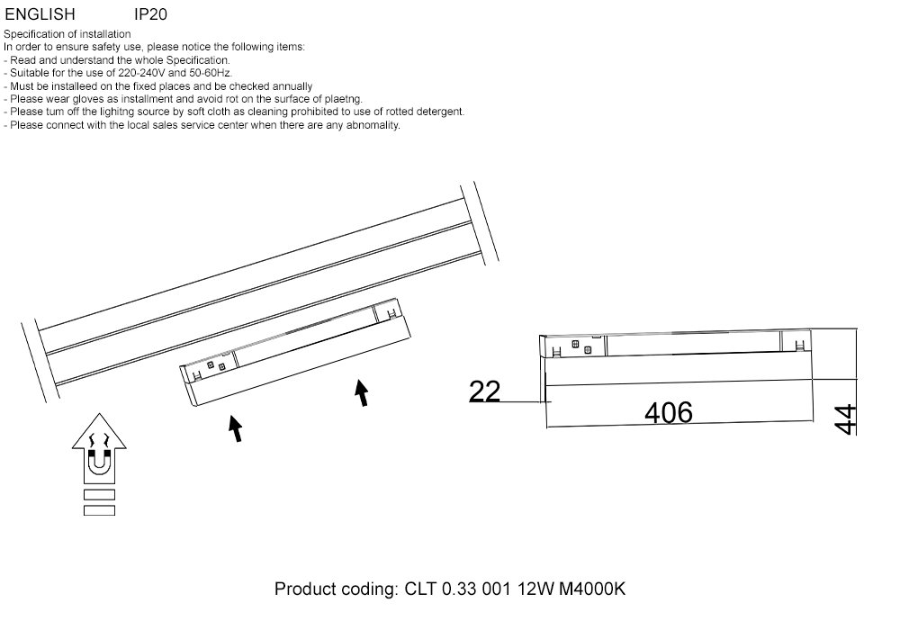 Трековый светильник Crystal Lux CLT 0.113 CLT 0.33 001 12W BL M4000K