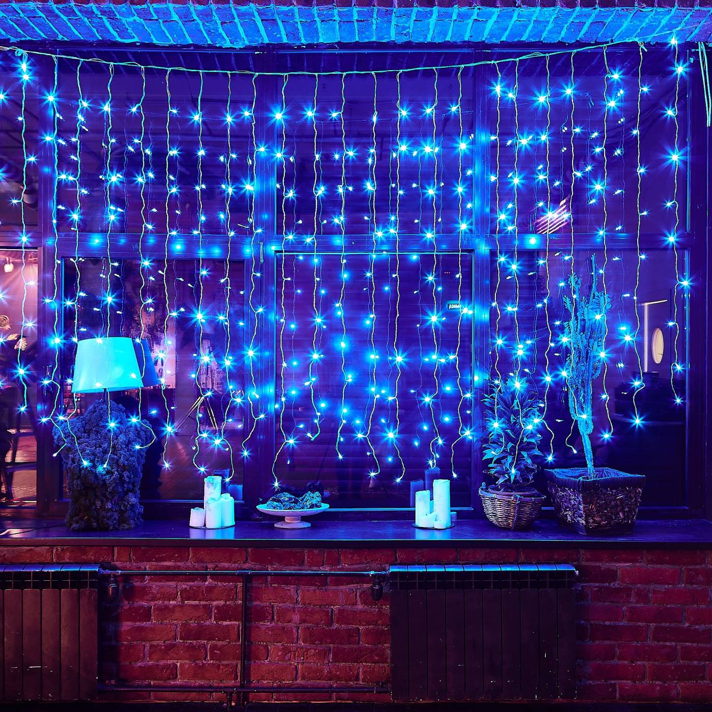 Занавес светодиодный с эффектом мерцания, 3х2м Uniel ULD-C3020-240/TTK BLUE IP44