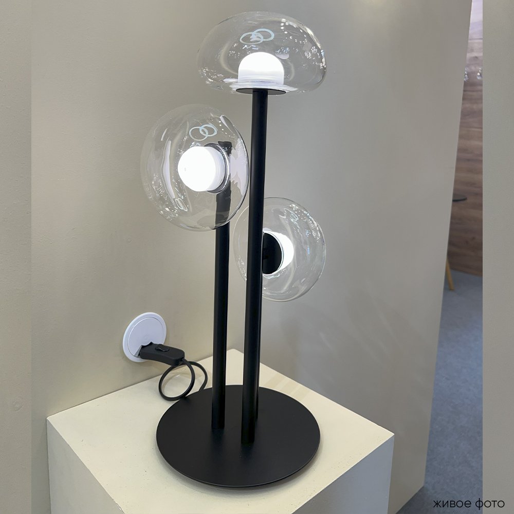 Настольная лампа Crystal Lux Bosque BOSQUE LG3 BLACK/TRANSPARENT
