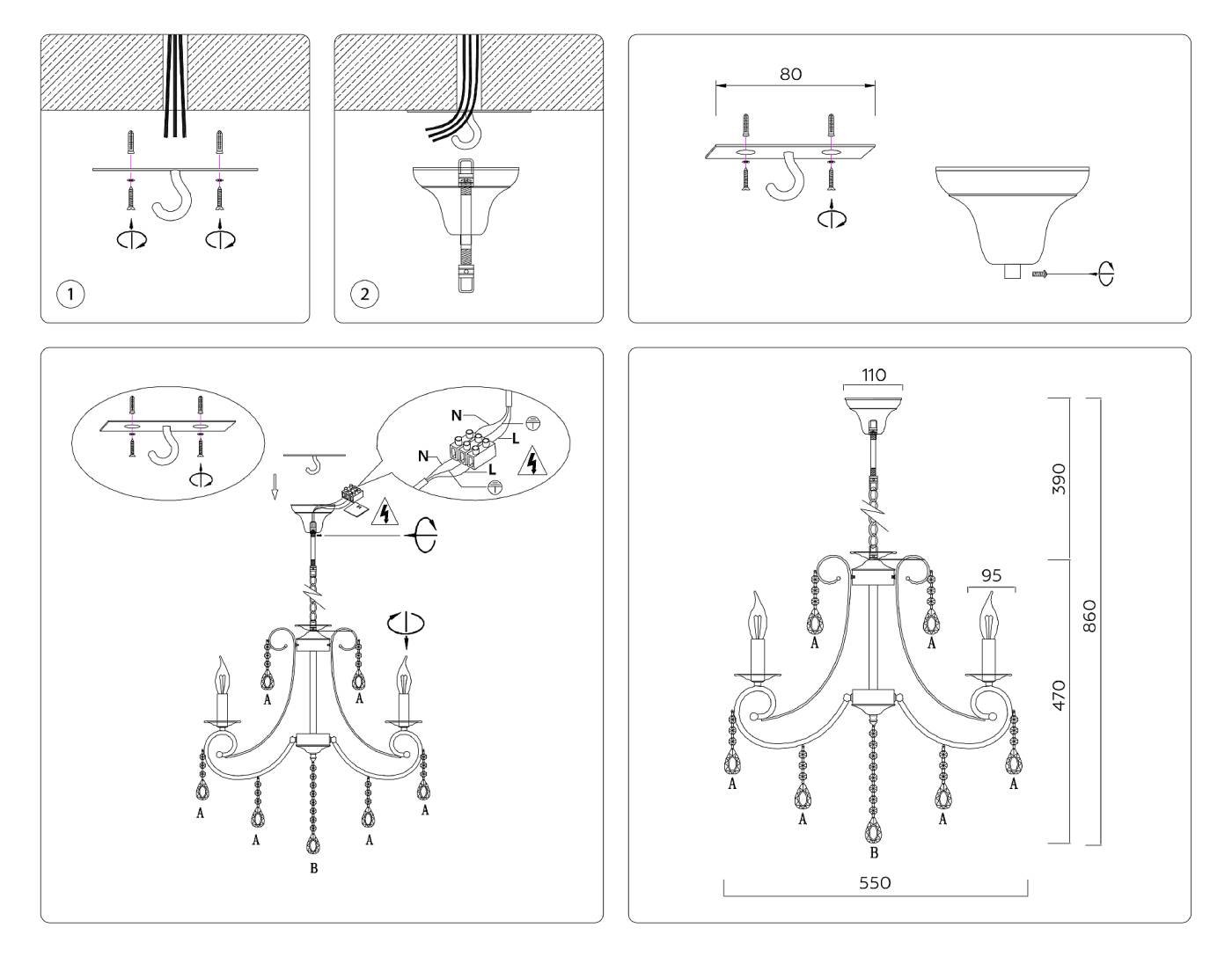 TR4915 Подвесная люстра Ambrella CLASSIC TR4915