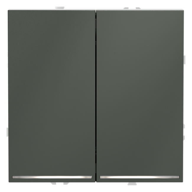 VLS020406 Проходной переключатель двухклавишный с подсветкой Voltum S70 VLS020406