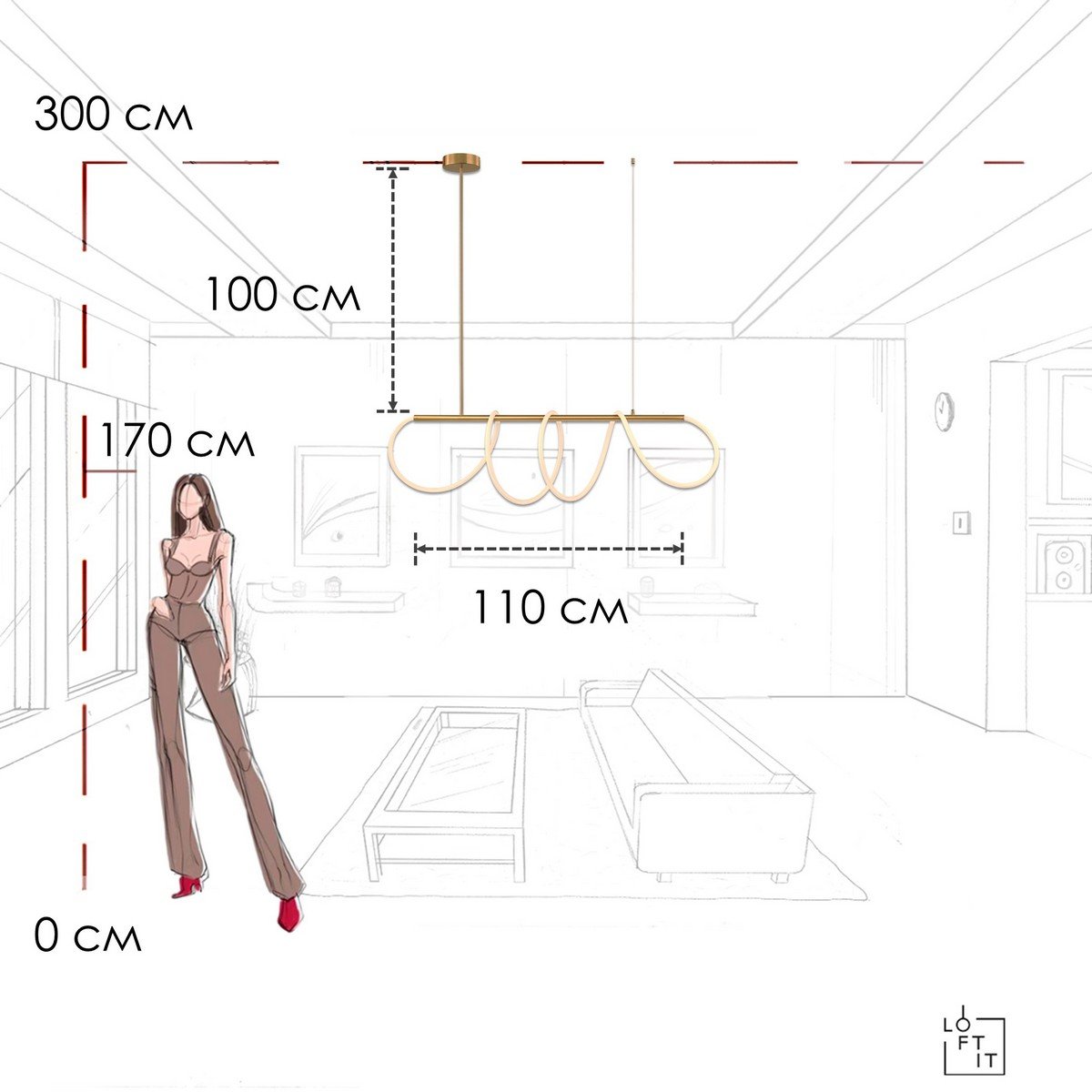Светильник подвесной Loft It Thread 10388P/A Brass