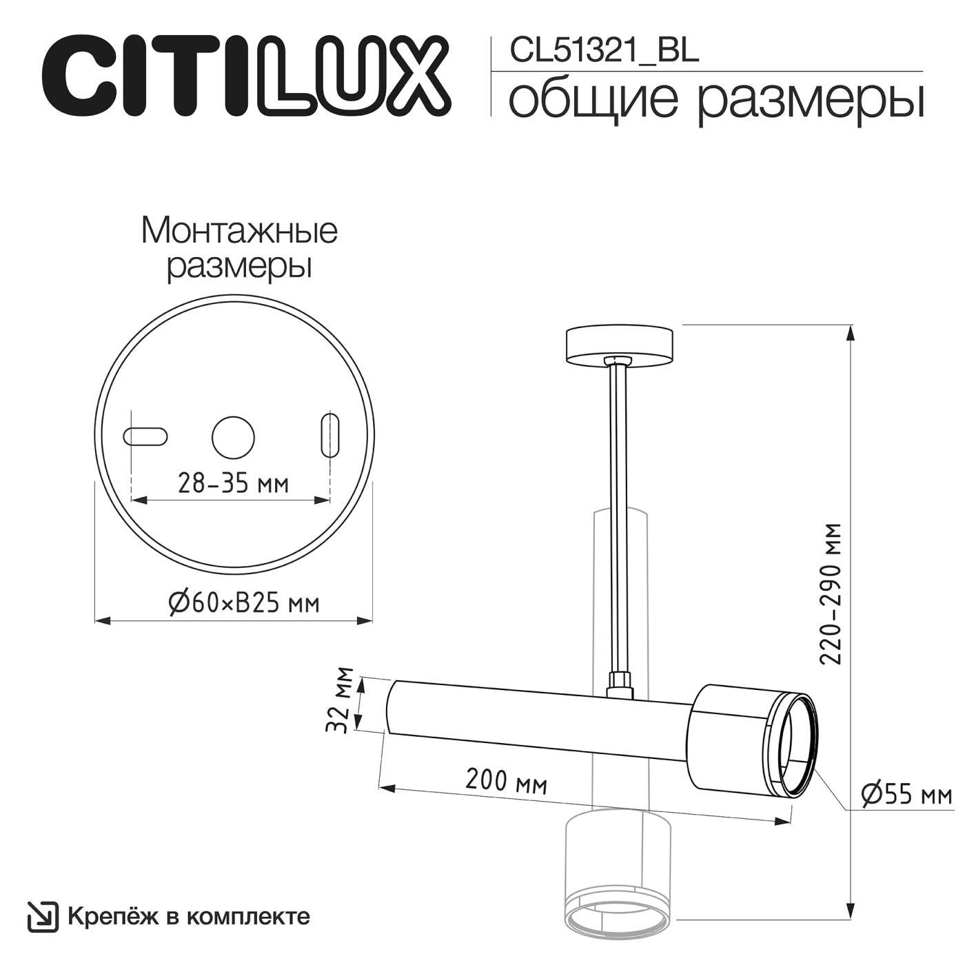 CL51321_BL Потолочный спот на штанге VEKTOR Citilux CL51321_BL