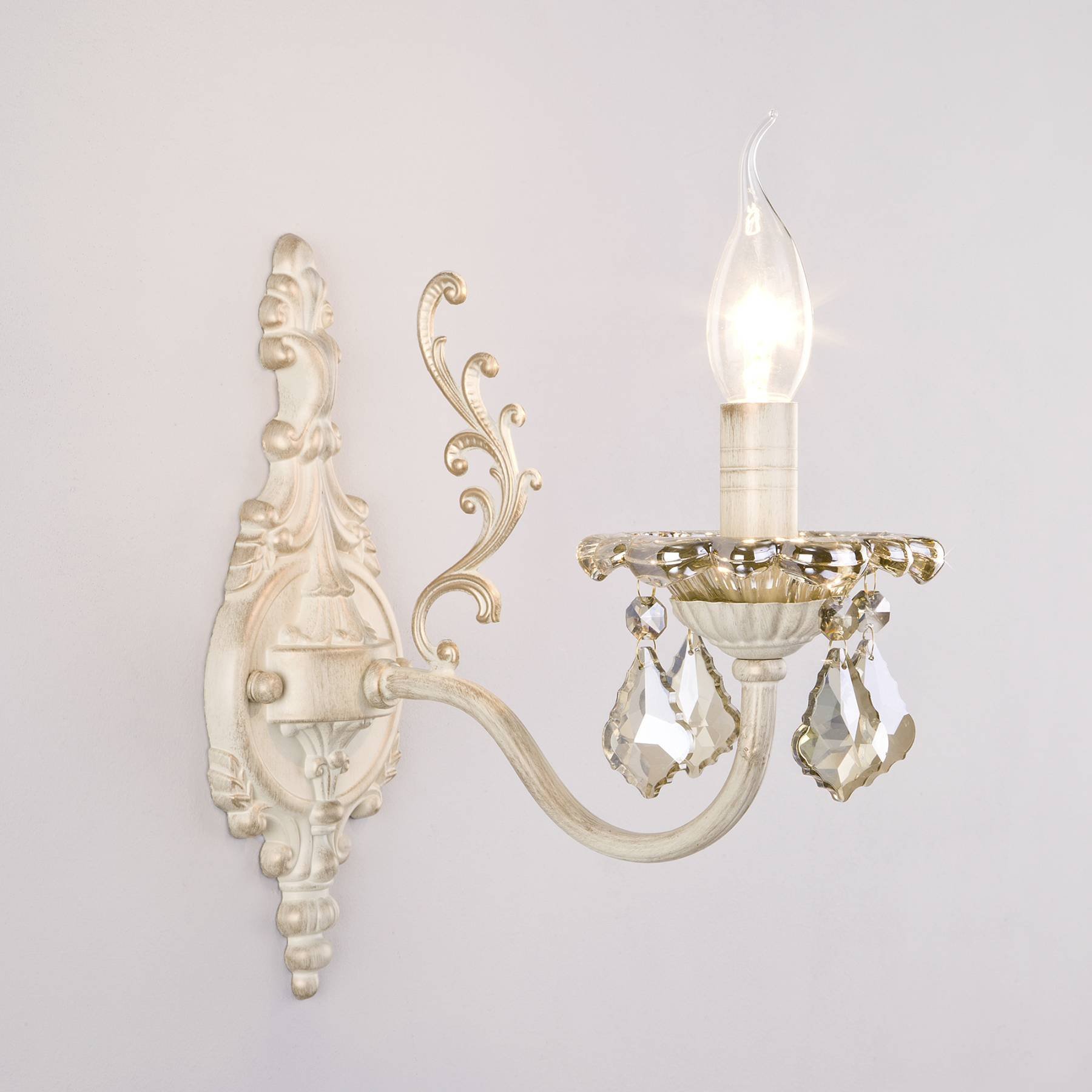 3281/1 белый с золотом/тонированный хрусталь Strotskis Настенное бра Eurosvet Elisha 3281/1 белый с золотом/тонированный хрусталь Strotskis