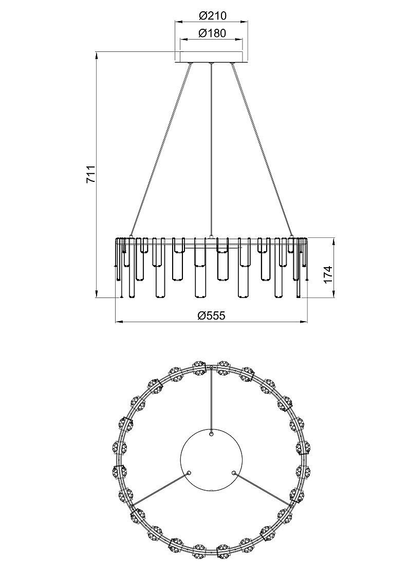 Подвесная люстра Divinare Rotondo 1019/02 SP-46