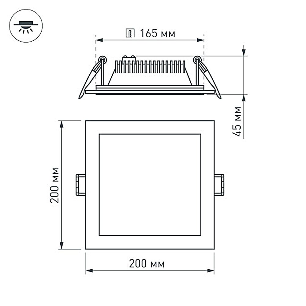 Встраиваемый светильник Arlight Lt Glass 014922