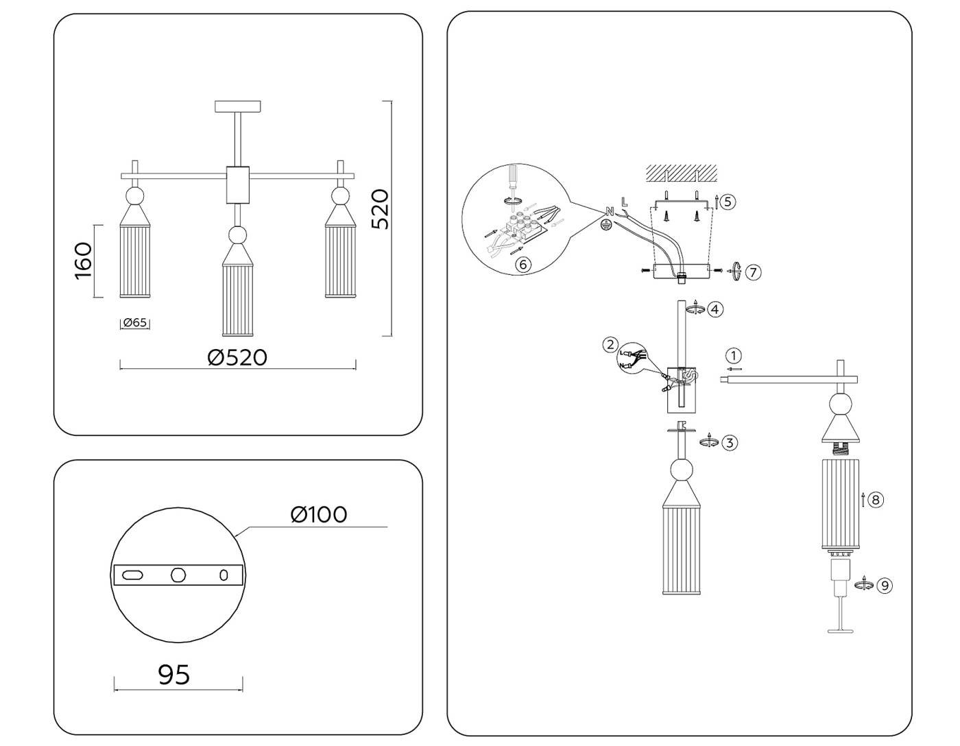 LH55256 Потолочная люстра Ambrella Heigh Light LH55256