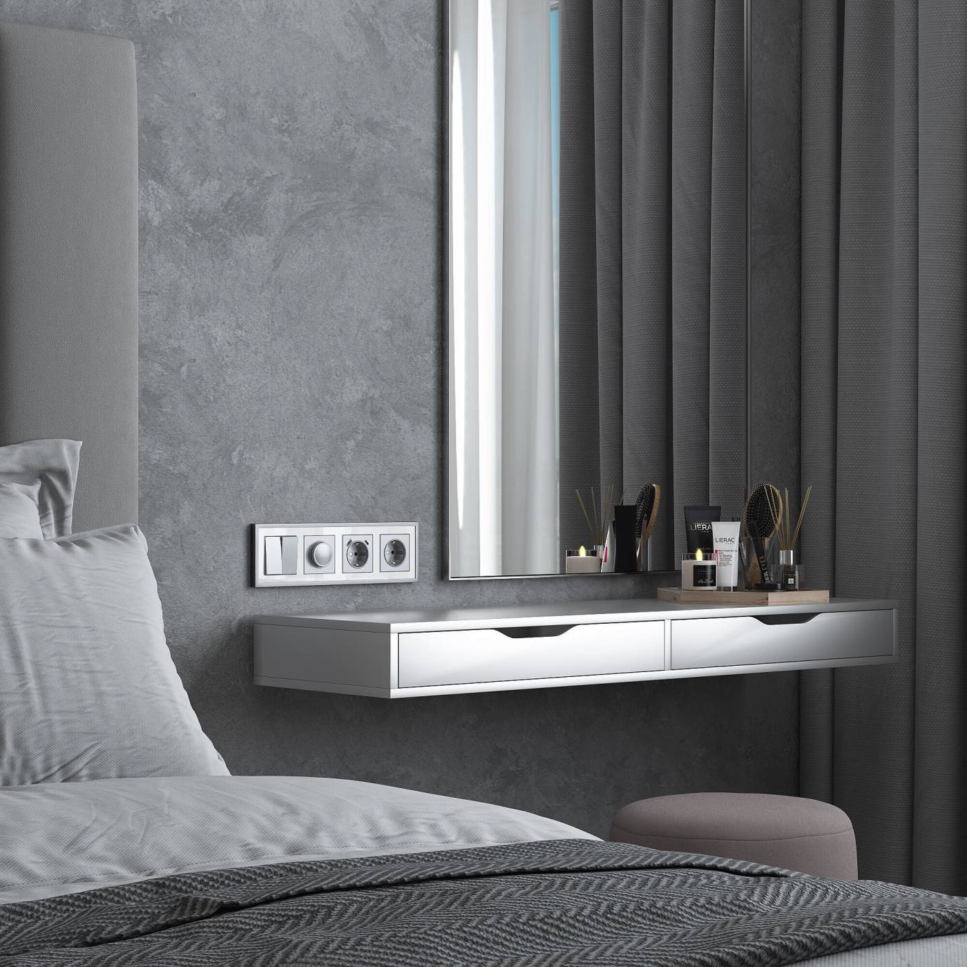 W0042850/ Рамка на 4 поста Baguette (белый/серебро) Рамка Werkel W0042850/ Рамка на 4 поста Baguette (белый/серебро)