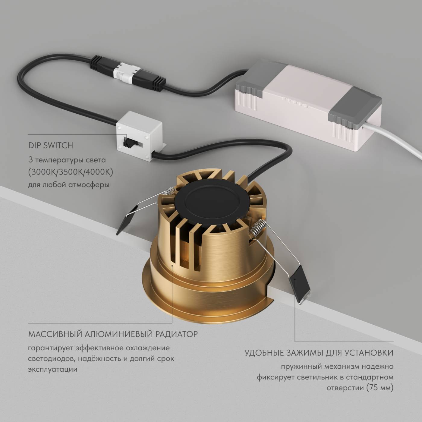 DK2430-SB Встраиваемый светильник SHINE GLOW Denkirs DK2430-SB