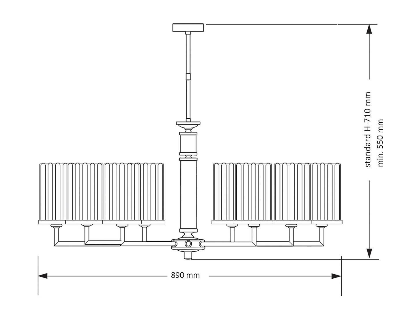 ART-ZW-8(Z)R Люстра на штанге Kutek Artu Ryfel ART-ZW-8(Z)R