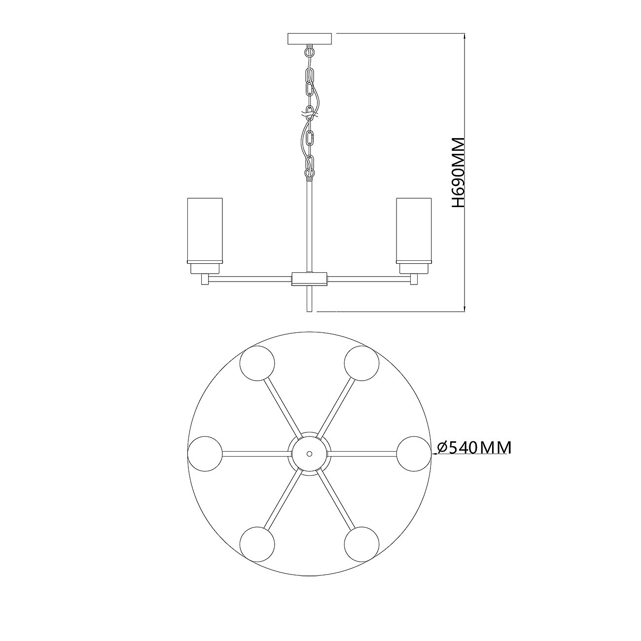 2119/6S Chrome Подвесная люстра Escada Legacy 2119/6S Chrome