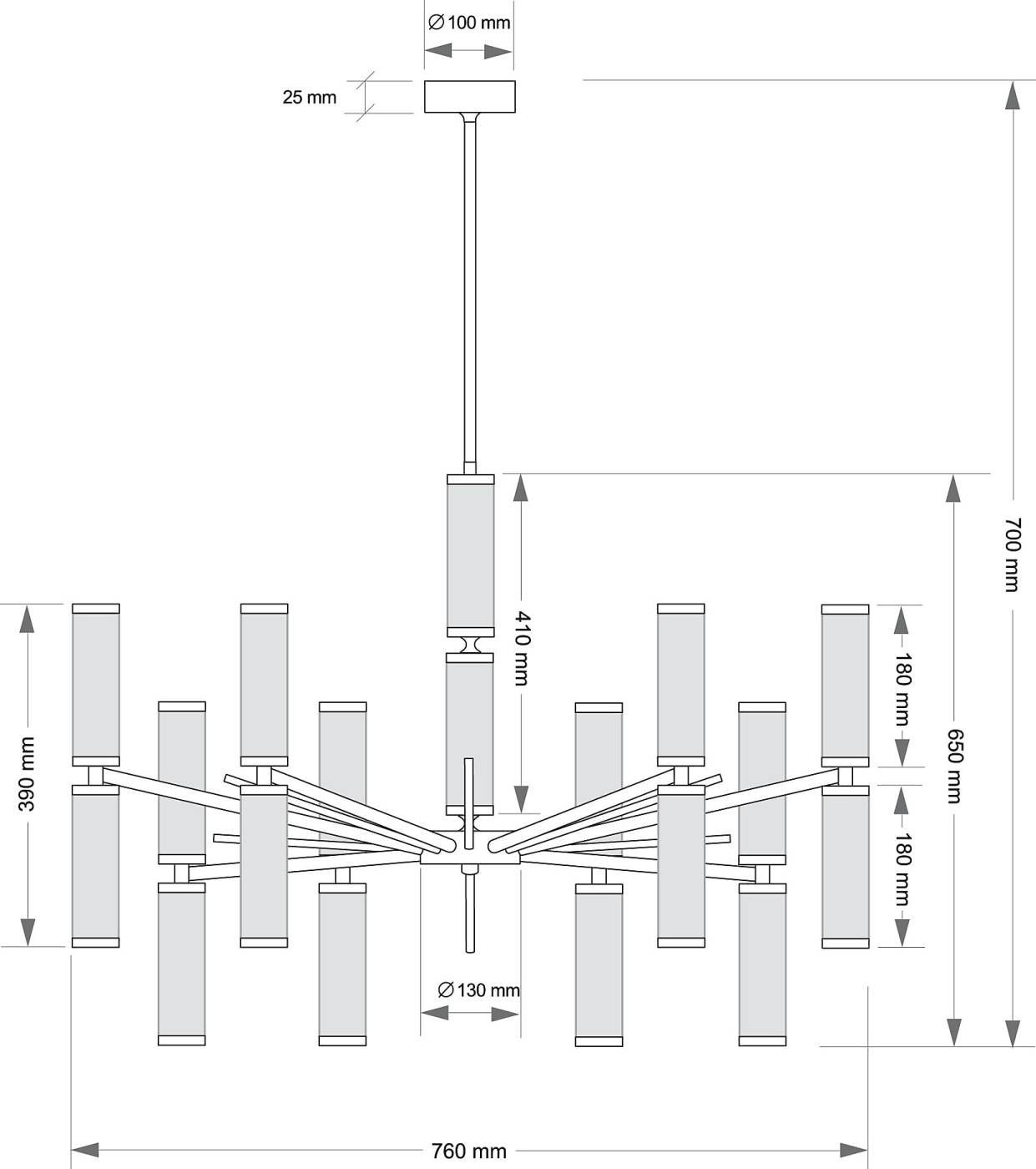 Люстра на штанге Kutek Saletto SAL-ZW-8(Z)