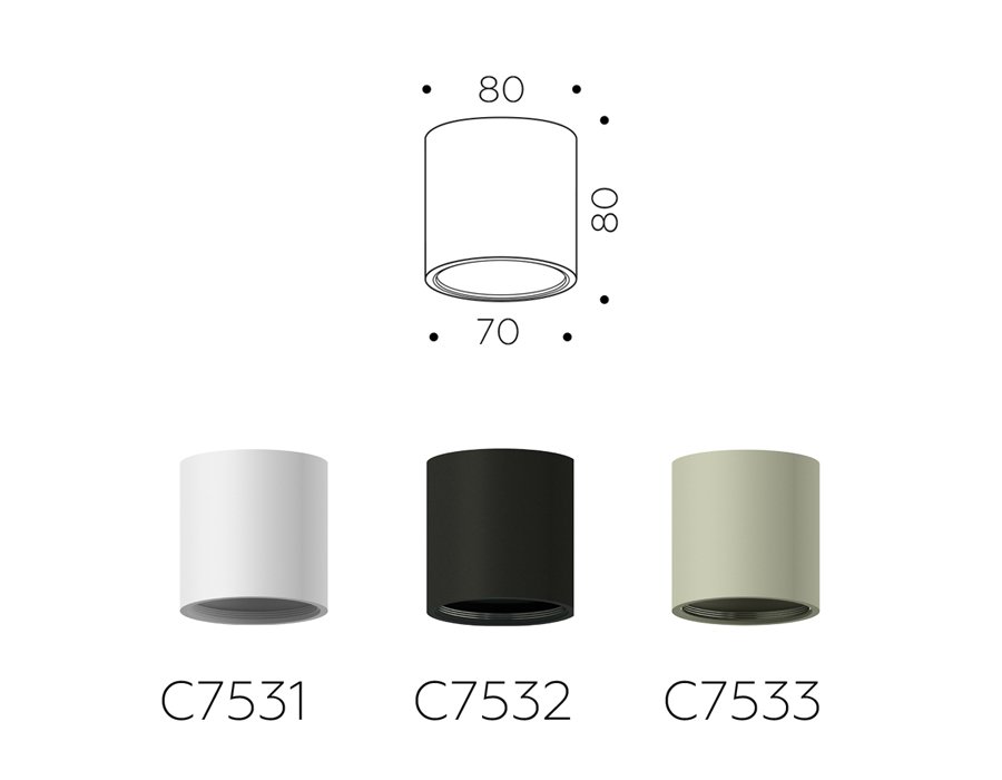 C7532 Корпус светильника накладной для насадок D70mm Ambrella Diy Spot C7532
