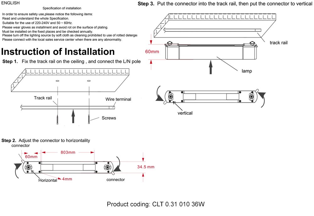 Трековый светильник Crystal Lux Clt 0.31 CLT 0.31 010 36W BL M4000К