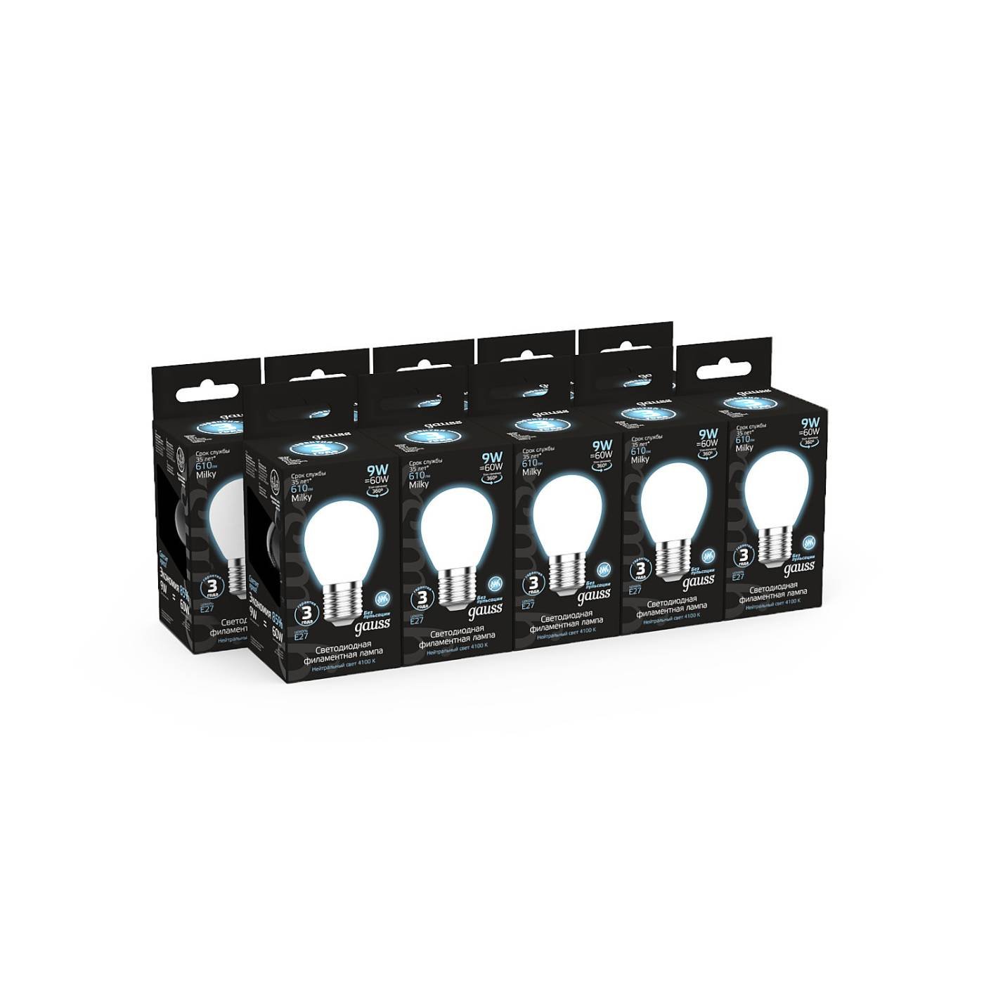 Светодиодная лампа Gauss Filament Шар 105202209