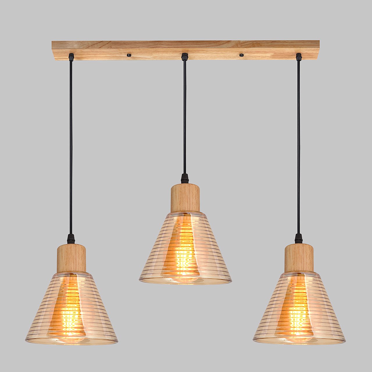 MD.5870-3-P-WOOD+BK Светильник подвесной IMEX MD.5870-3-P-WOOD+BK