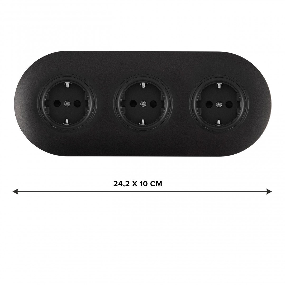SET08-3-40-1x3 black Розетка Arte Milano Set08-3 SET08-3-40-1x3 black