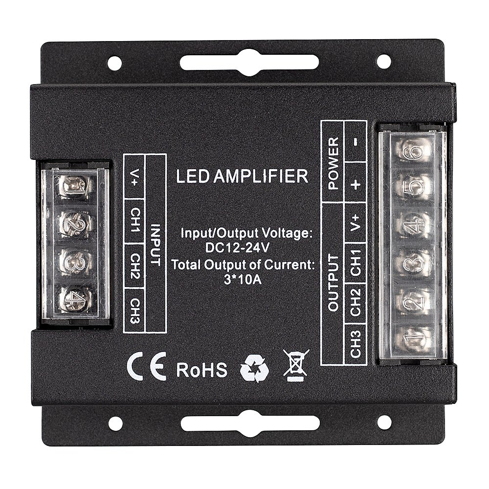 3-х канальный RGB усилитель для контроллеров (12-24VDC) Arlight 027140