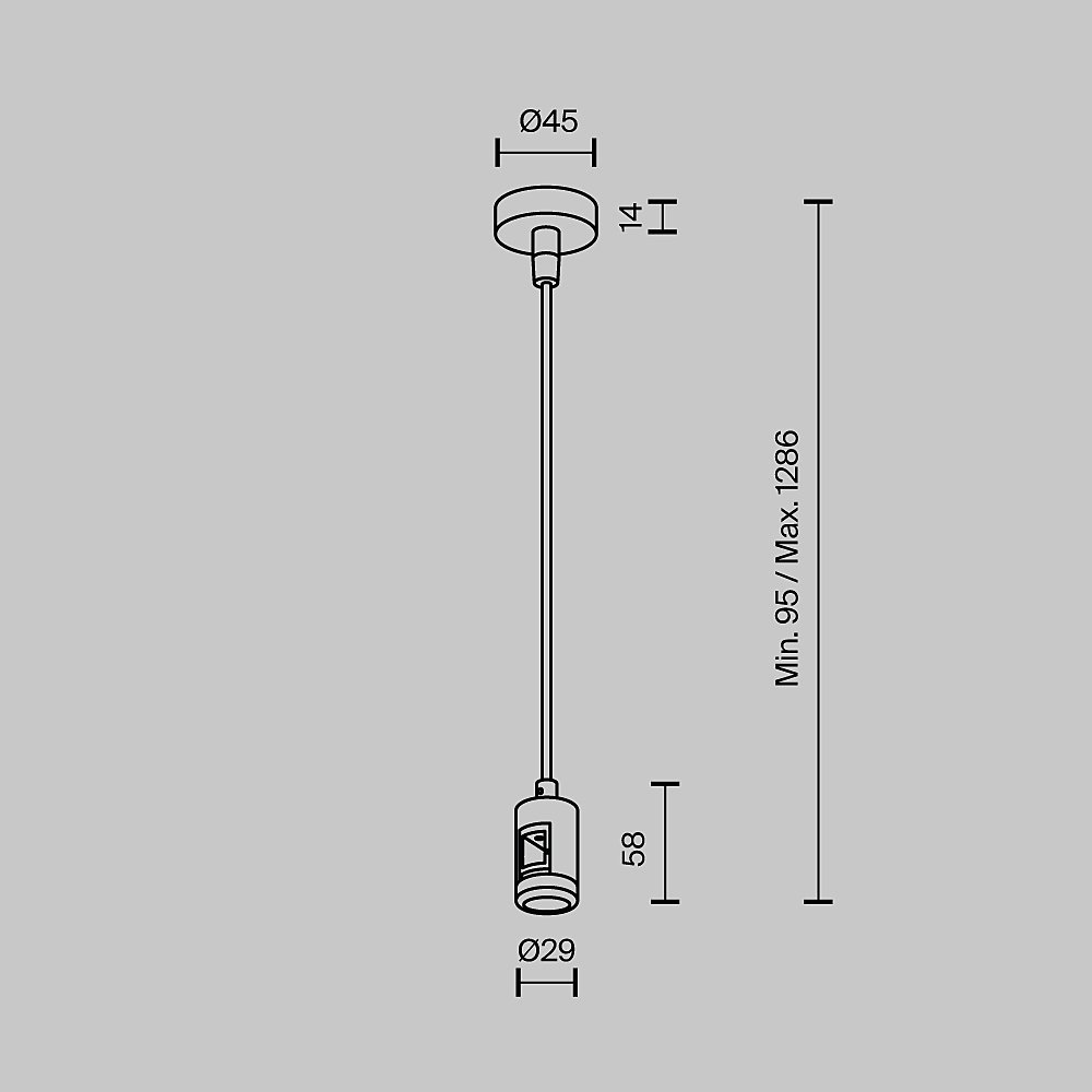 Подвес тросовый Hang с вводом питания Maytoni Accessories for tracks Flarity TRA157SW-B1-PT