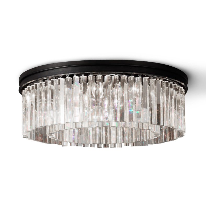 KR0387C-10B/P black/clear Потолочная люстра Delight Collection 1920s Odeon KR0387C-10B/P black/clear