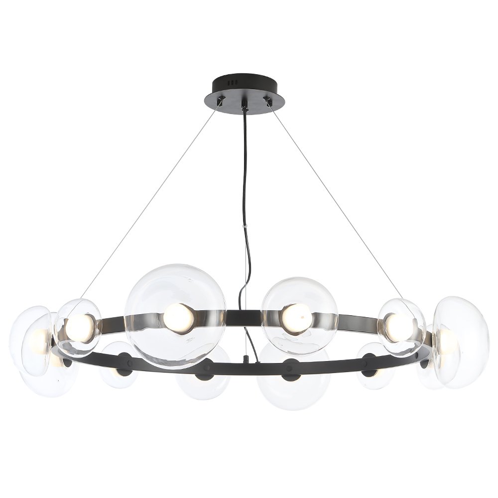 Подвесная люстра Crystal Lux Bosque BOSQUE SP12 BLACK/TRANSPARENT