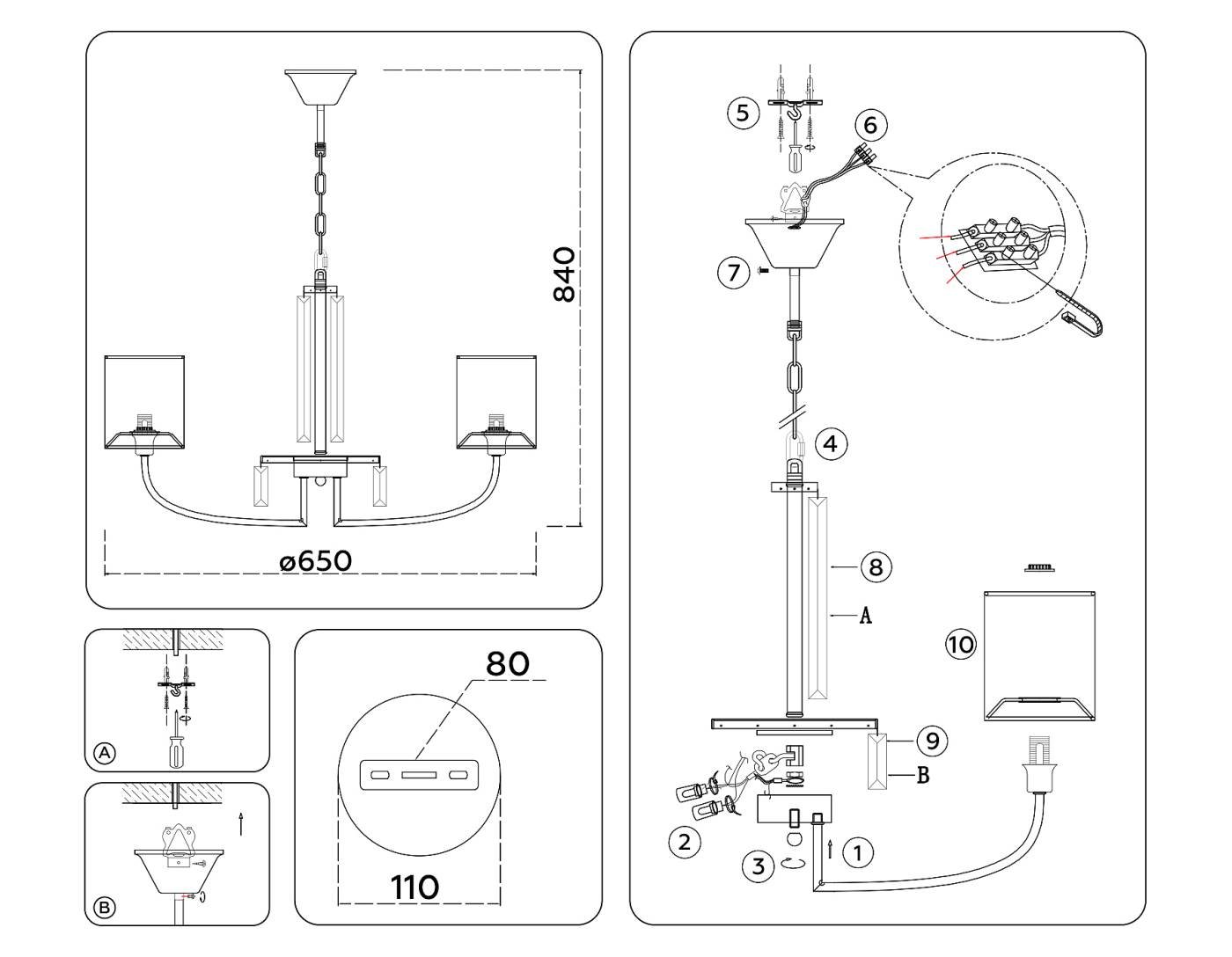 Подвесная люстра Ambrella Classic LH71271