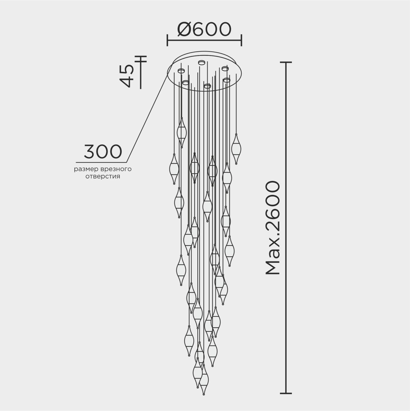 ML.88986.25 GD Люстра каскадная ML Modelux ML.88986.25 GD