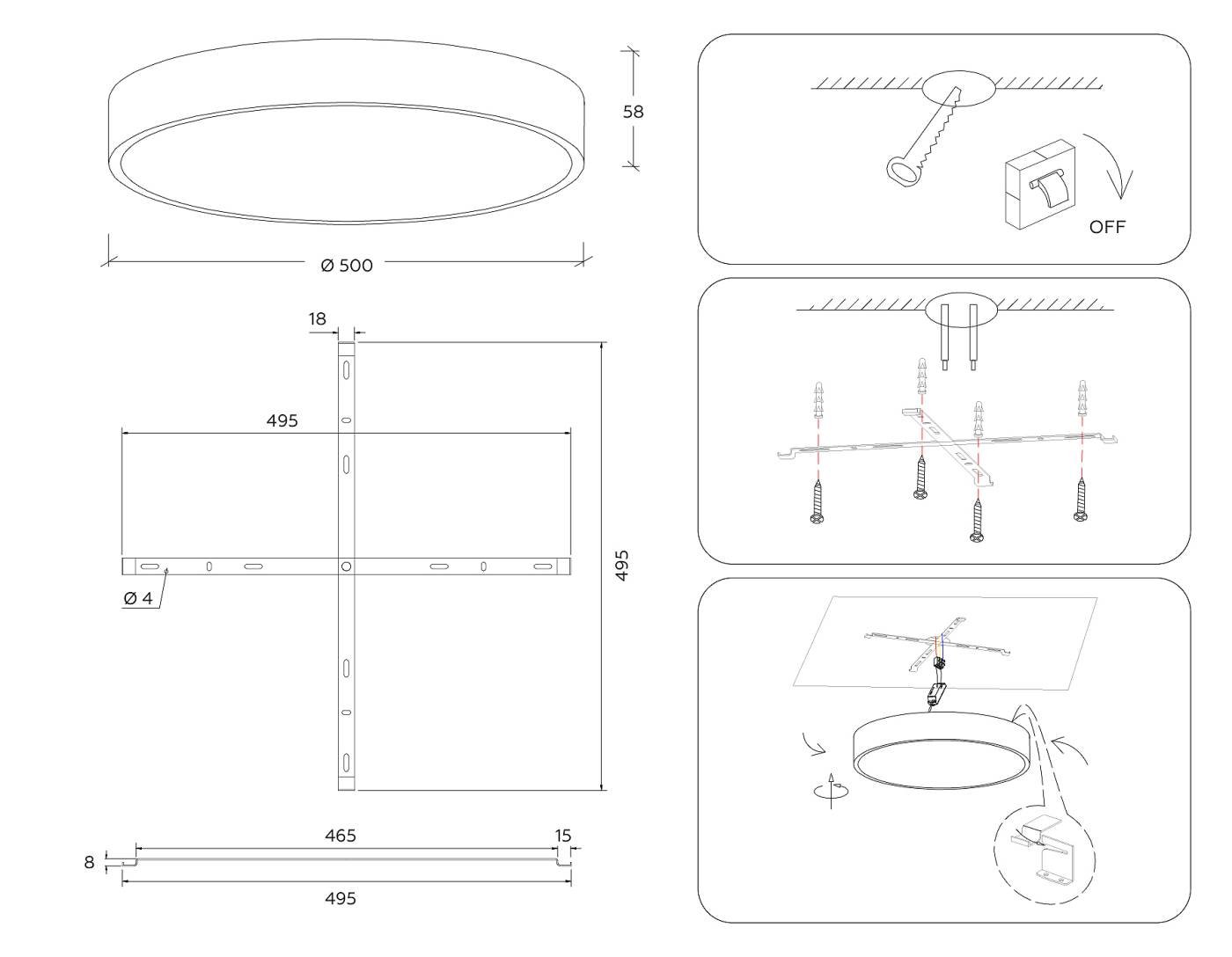 FV5532 Светильник потолочный Ambrella Air Alum FV5532
