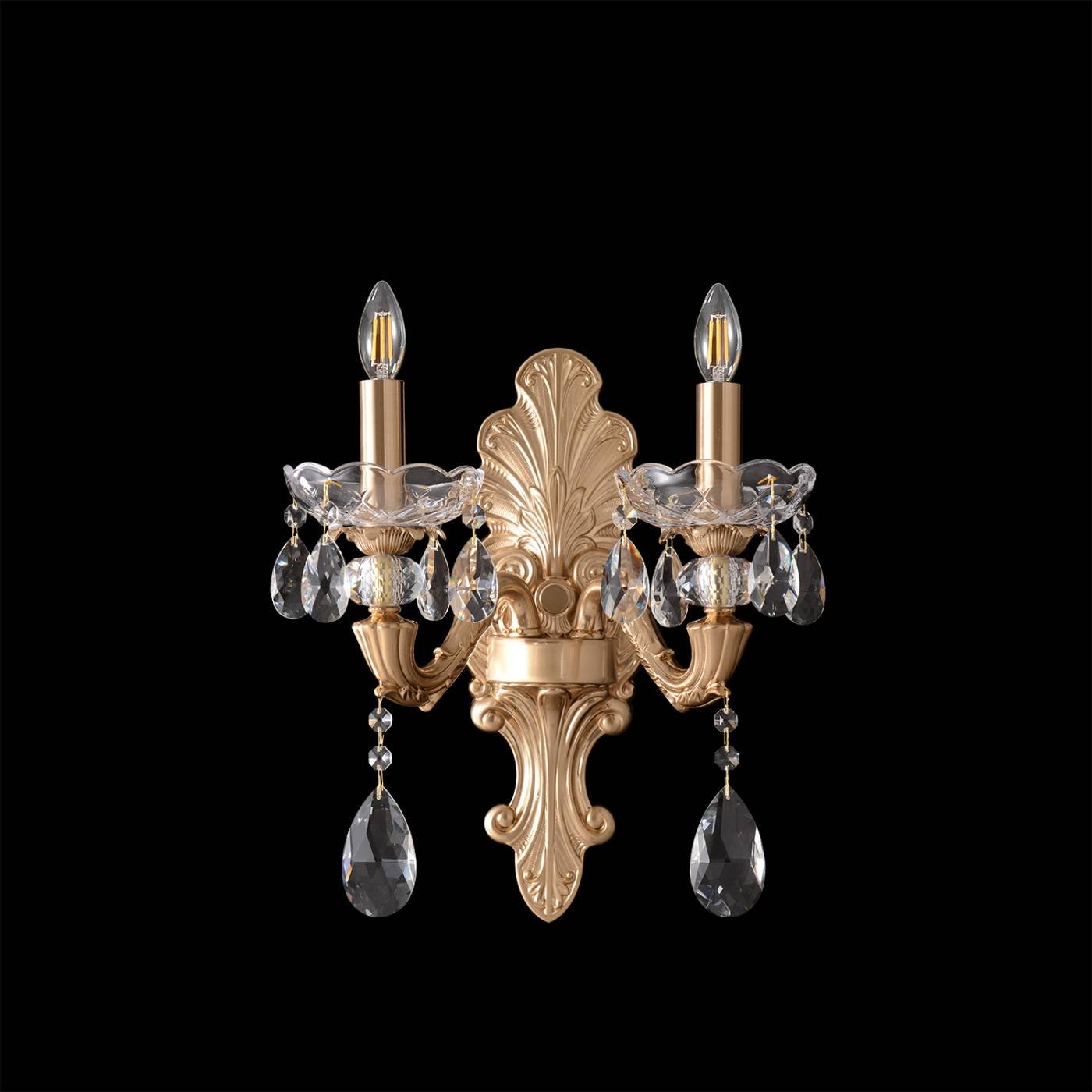 Бра Crystal Lux ELIZABETH AP2 BRASS