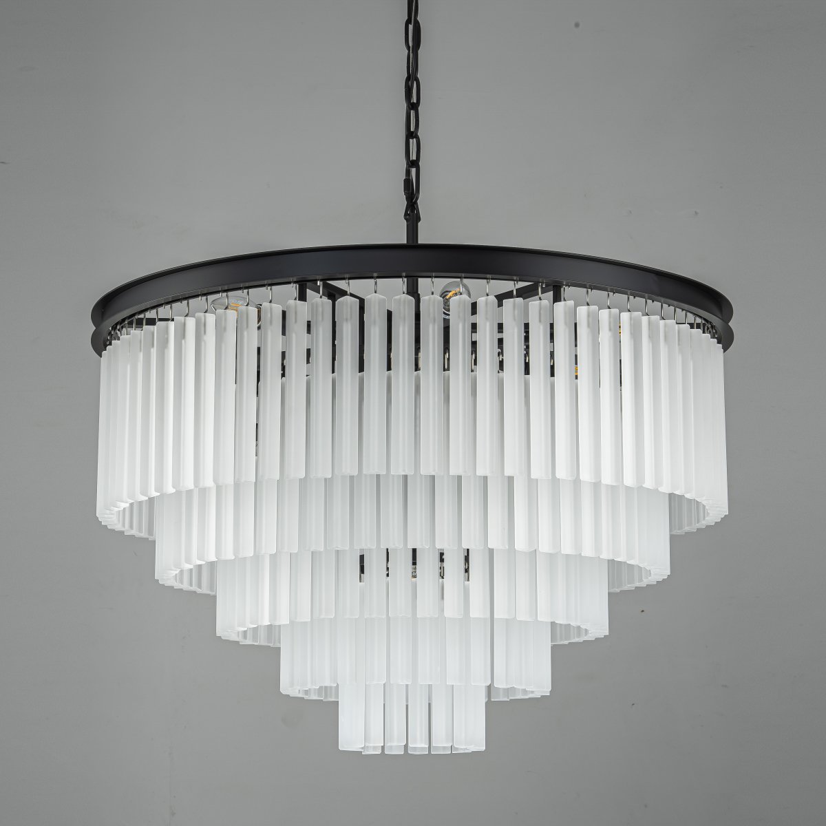 KR0387P-10A black/frost Подвесная люстра Delight Collection 1920s Odeon KR0387P-10A black/frost