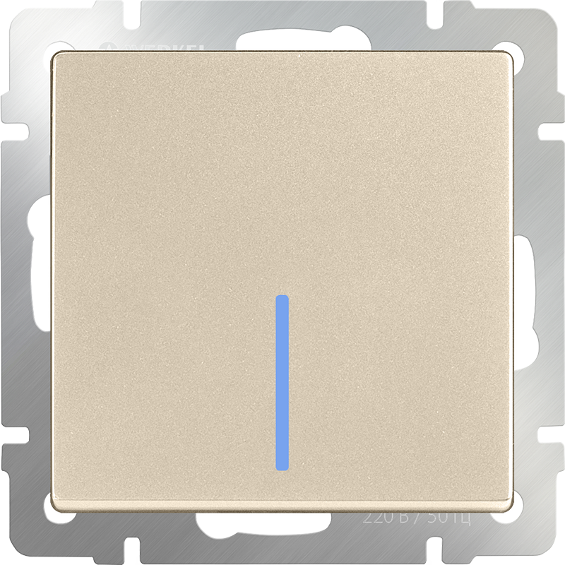 Выключатель Werkel W1110111/ Выключатель одноклавишный с подсветкой (шампань)