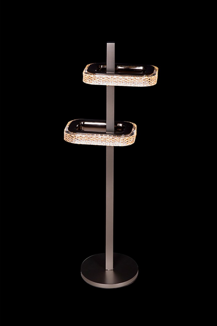 LE7701/2T Grey/Black Chrome Настольная лампа LEON Theona LE7701/2T Grey/Black Chrome