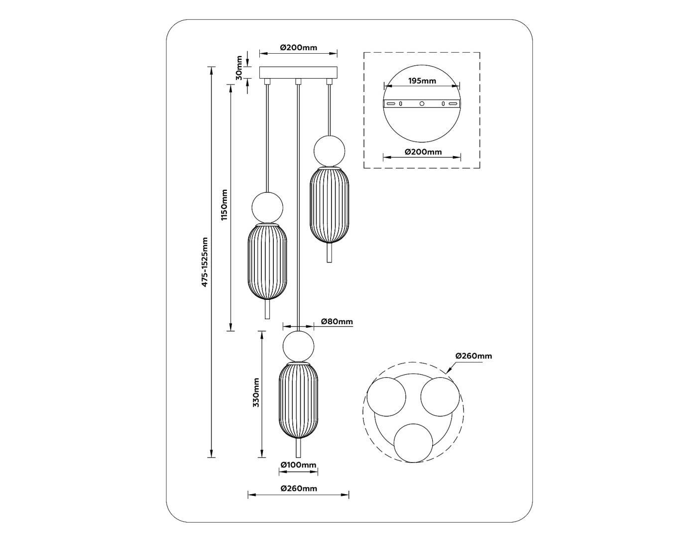 Светильник подвесной Ambrella Ceramo Modern LH53102