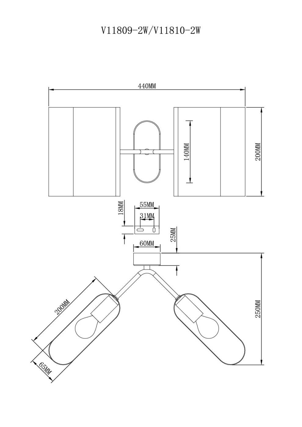 V11810-2W Настенный светильник Moderli Metalicana V11810-2W