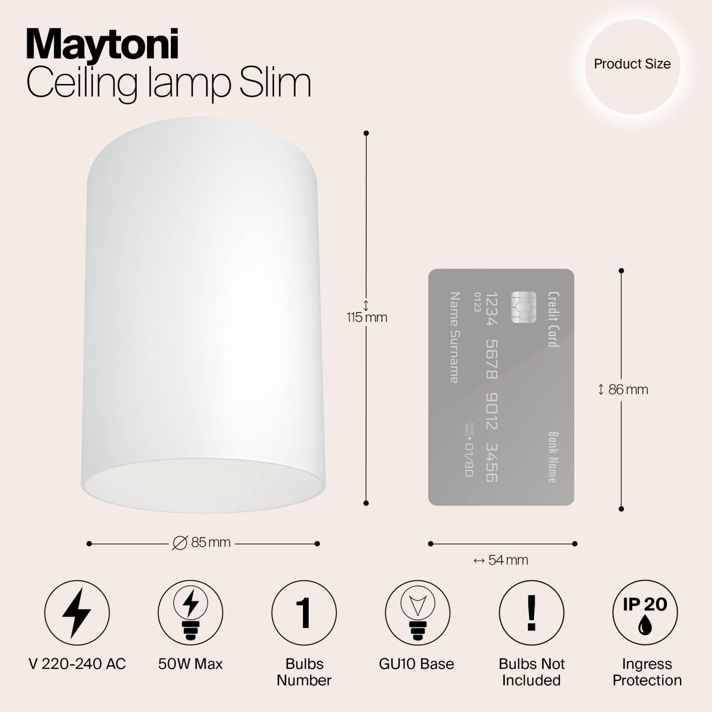 Накладной светильник Maytoni Alfa C014CL-01W