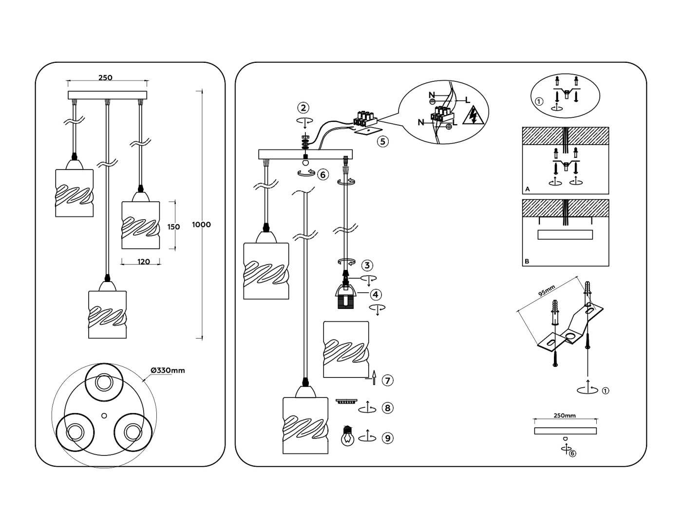 Светильник подвесной Ambrella Loft TR3410