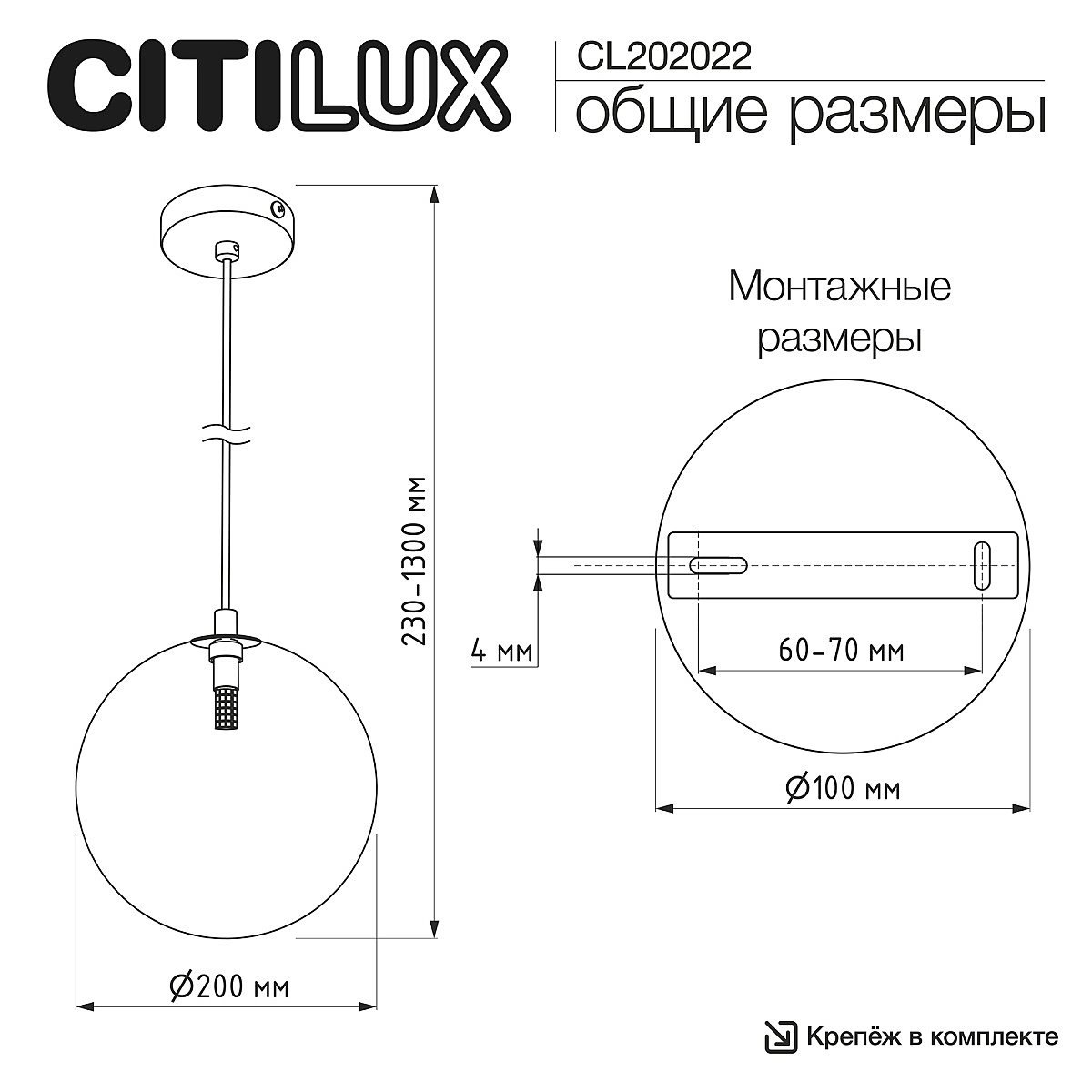 Светильник подвесной Citilux Orton CL202022