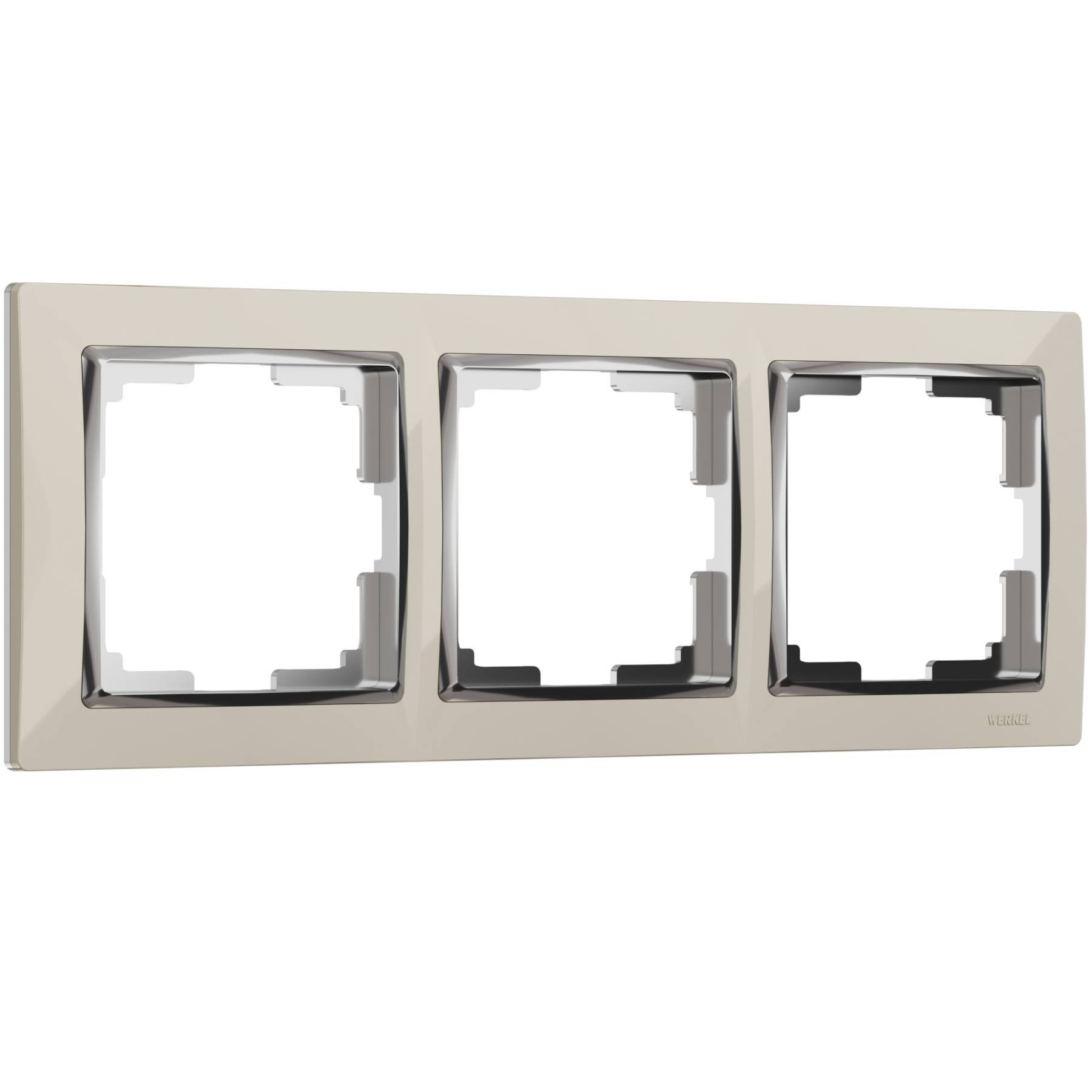 W0031903/ Рамка на 3 поста Snabb (слоновая кость/хром) Рамка Werkel W0031903/ Рамка на 3 поста Snabb (слоновая кость/хром)