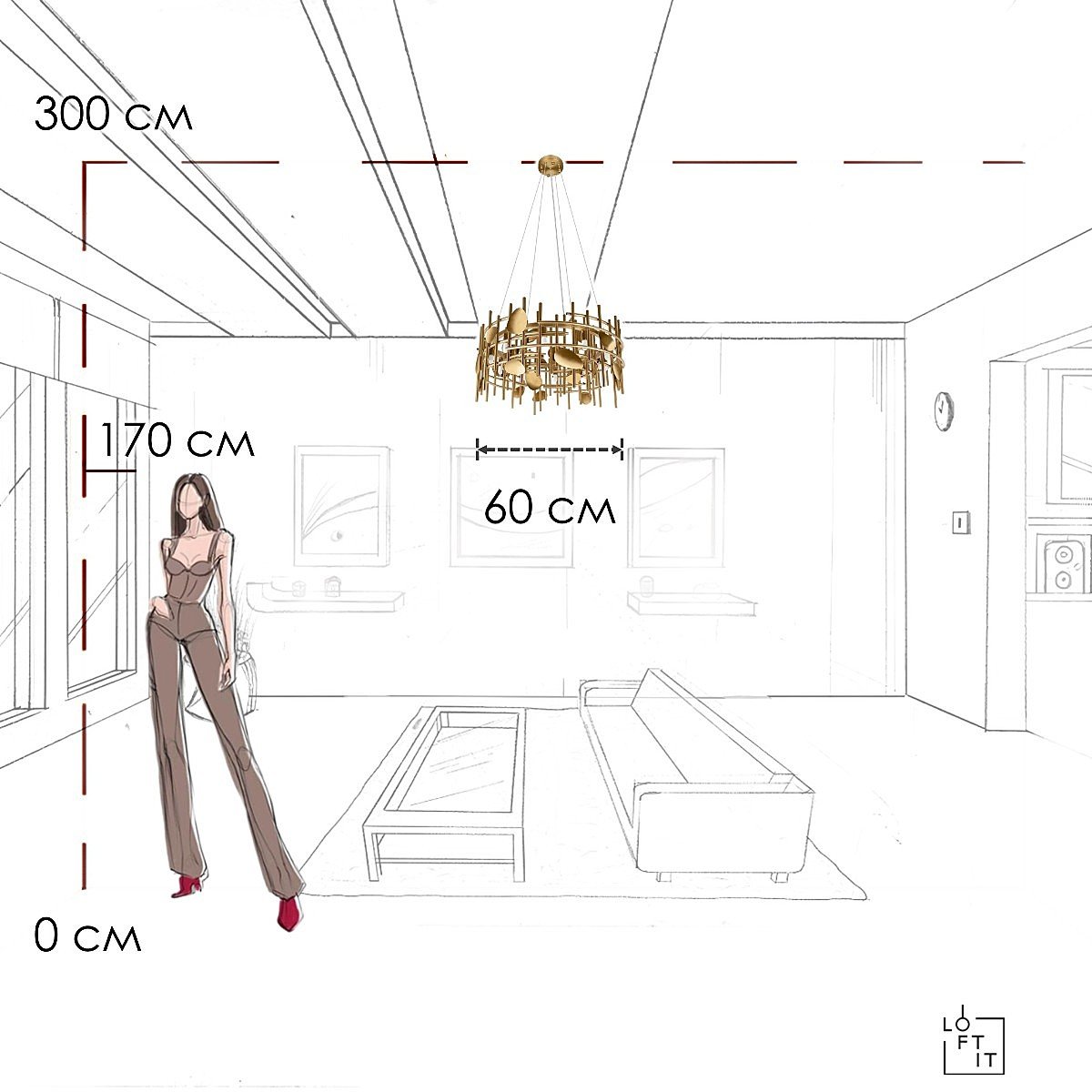 10396/600C Подвесная люстра Loft It Escama 10396/600C