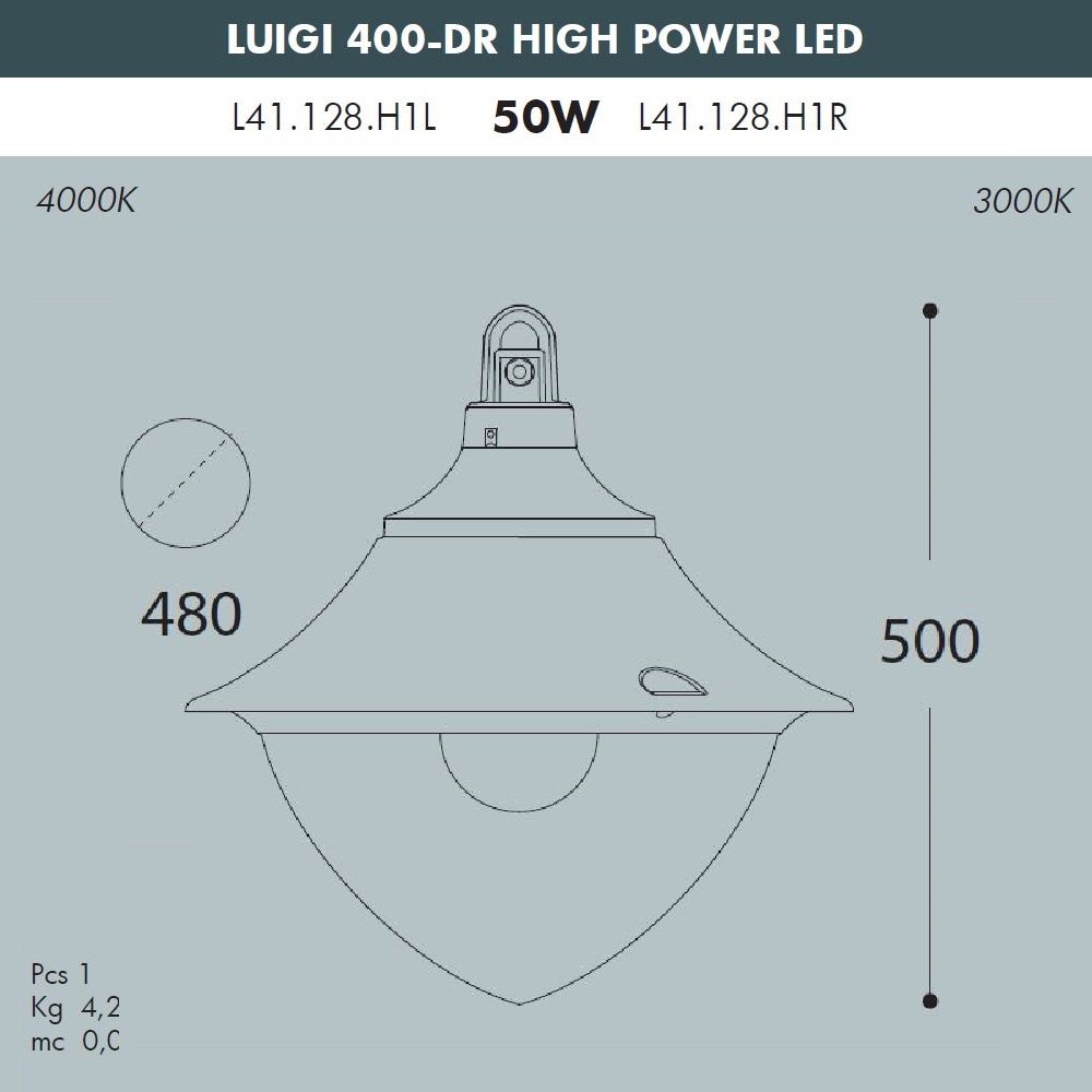L41.128.000.LXH27 Уличный подвесной светильник Fumagalli Vivi L41.128.000.LXH27