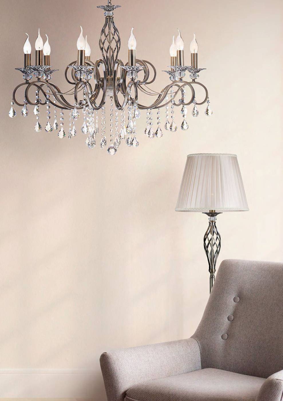 Подвесная хрустальная люстра Grace Maytoni RC247-PL-10-R