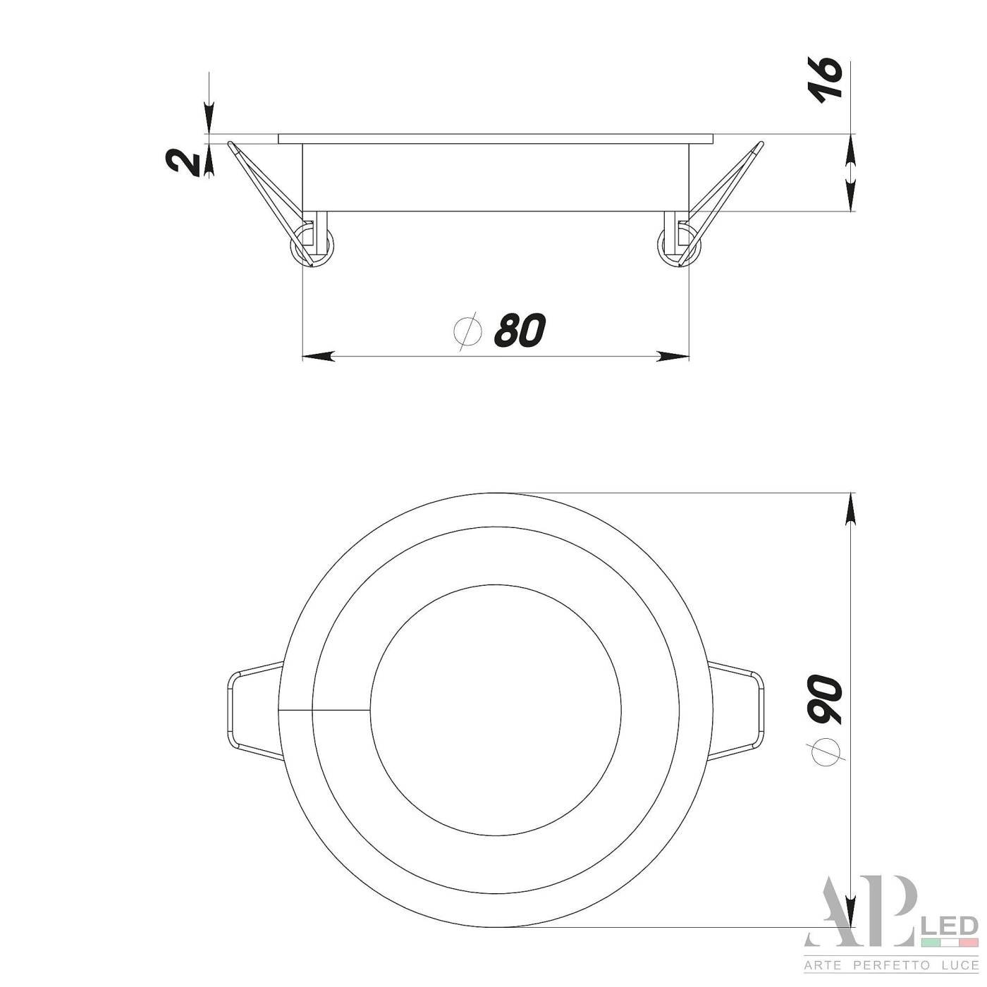 Встраиваемый светильник APL Led Ingrid 3322.LDY5016/5W/6K